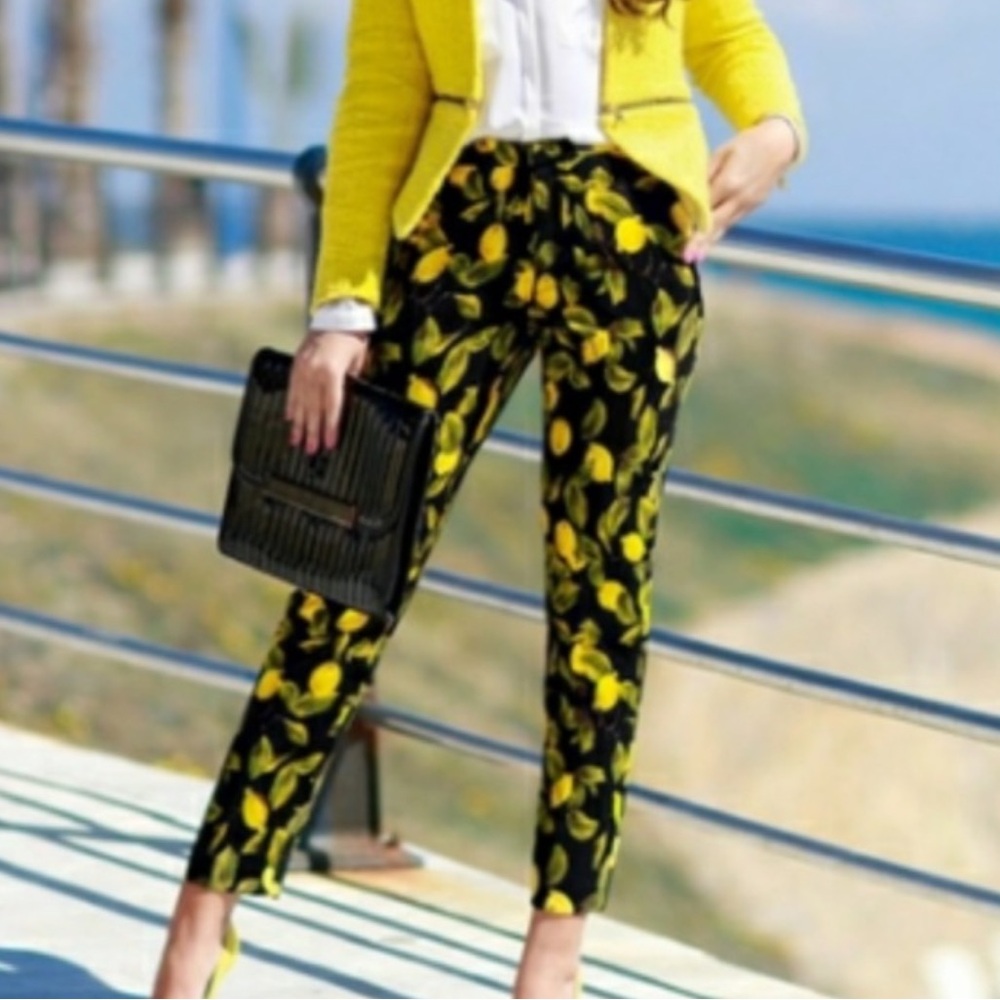 Zara Lemon Print Pants